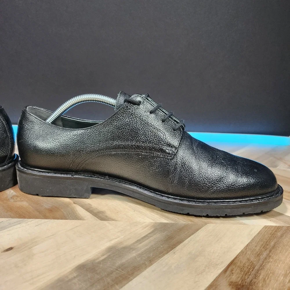 Mephisto Marlon Pebbled Leather Black Derby Shoes Mens US 12 Walking Comfort